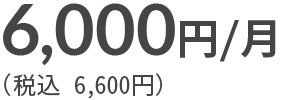 6000円/月（税込 6,600円）